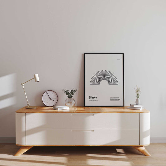 White Slinky Art Modern Wall Decor Poster