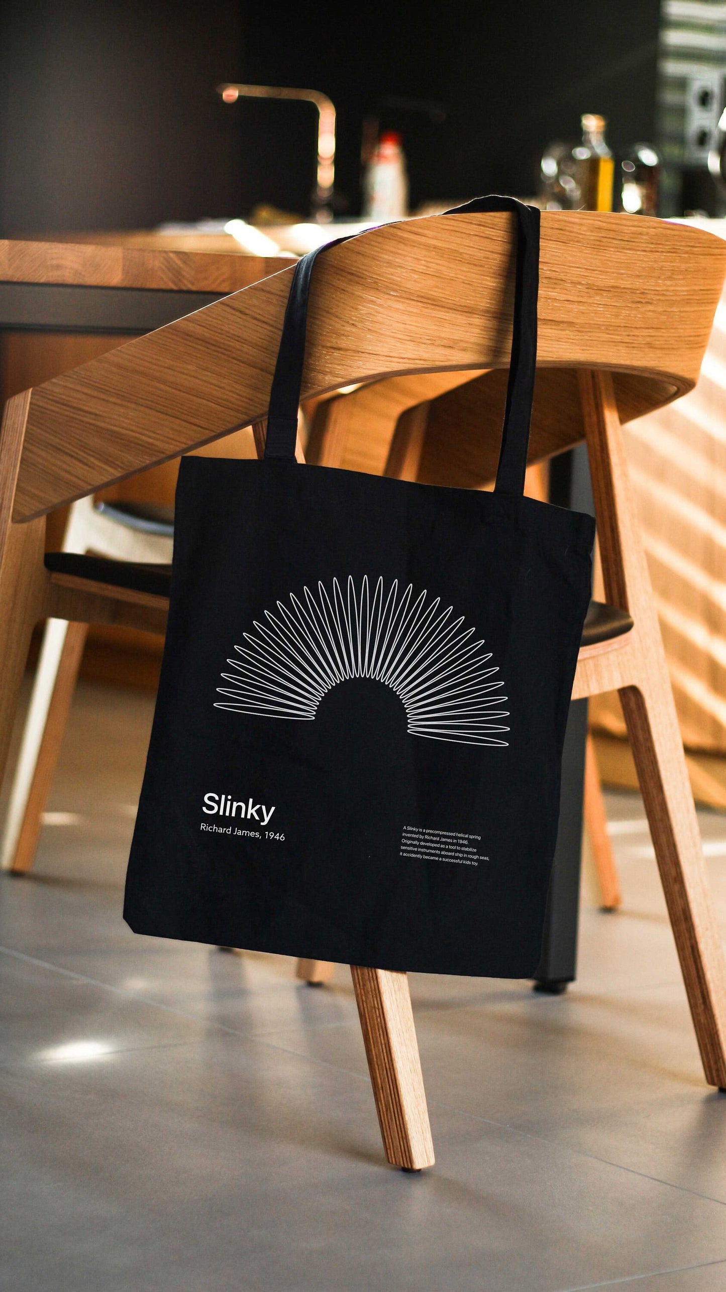 In Retrospect - Black Slinky Tote Bag