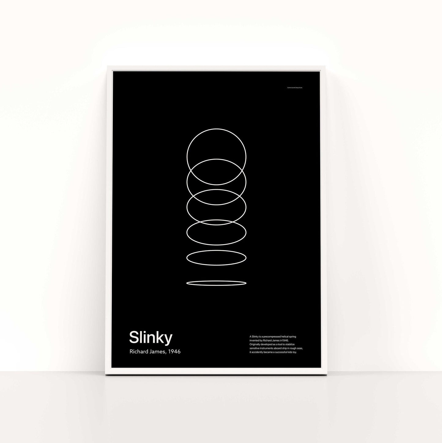 In Retrospect - Abstract Slinky Black Poster