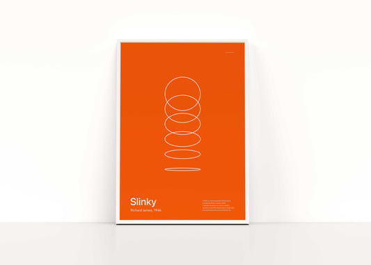 Modern/implicit slinky game poster, orange, minimalist poster, geometric shapes, wall decor, wall art, home decor, modern retro game