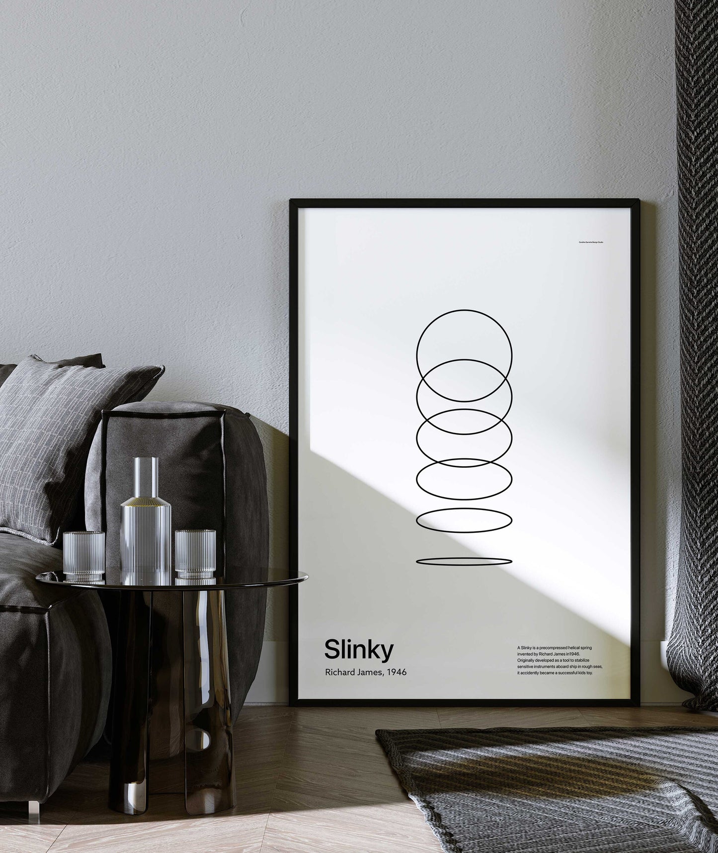 Abstract Slinky White & Black - Set of 2 Posters