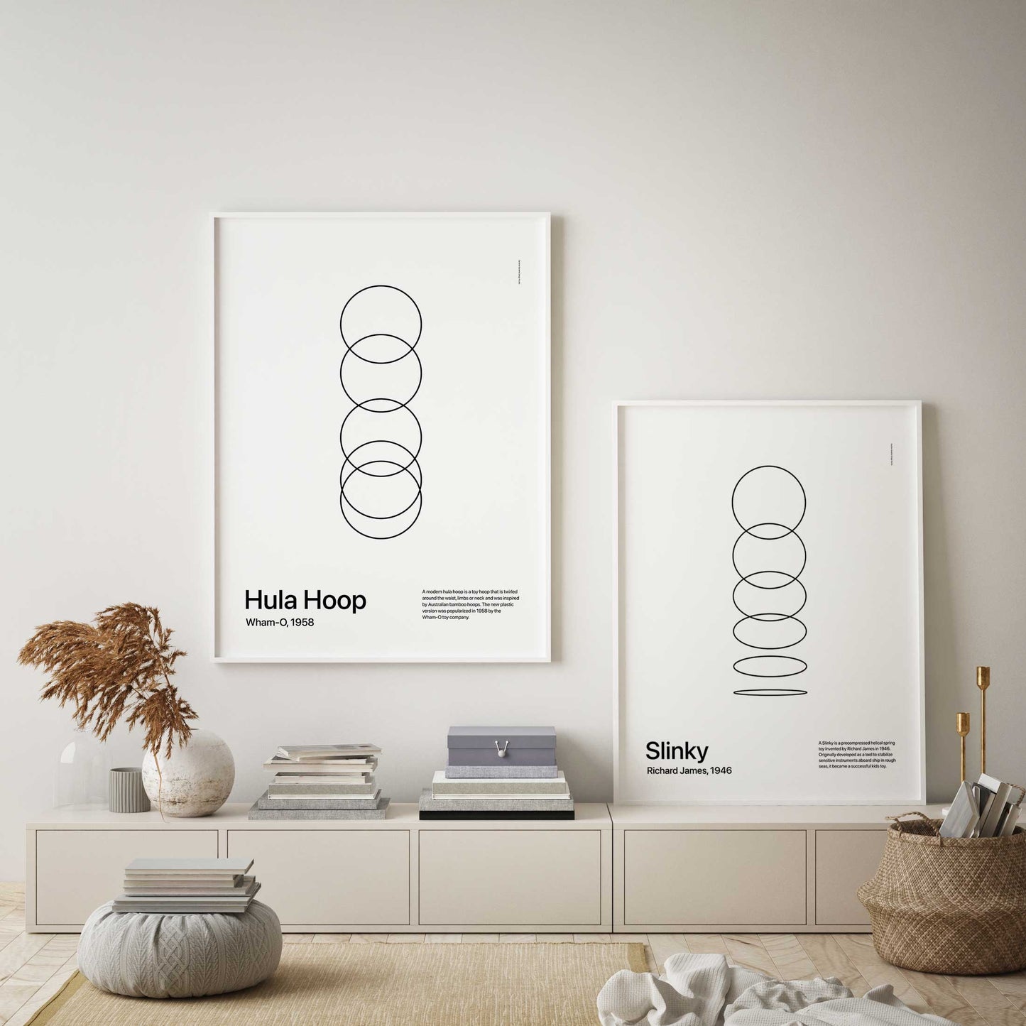 Abstract Slinky White & Black - Set of 2 Posters