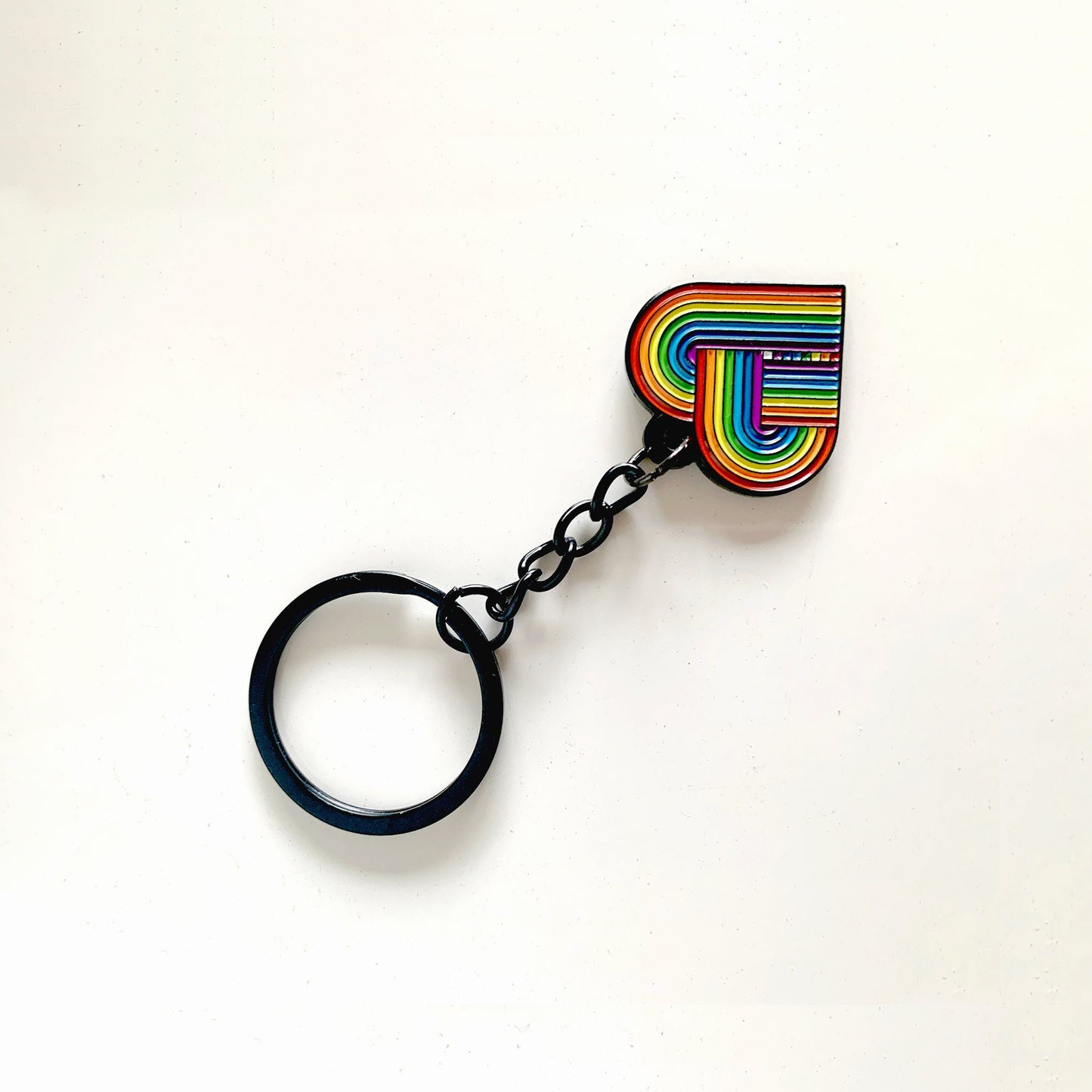 LGBTQ Pride heart keychain and pin set