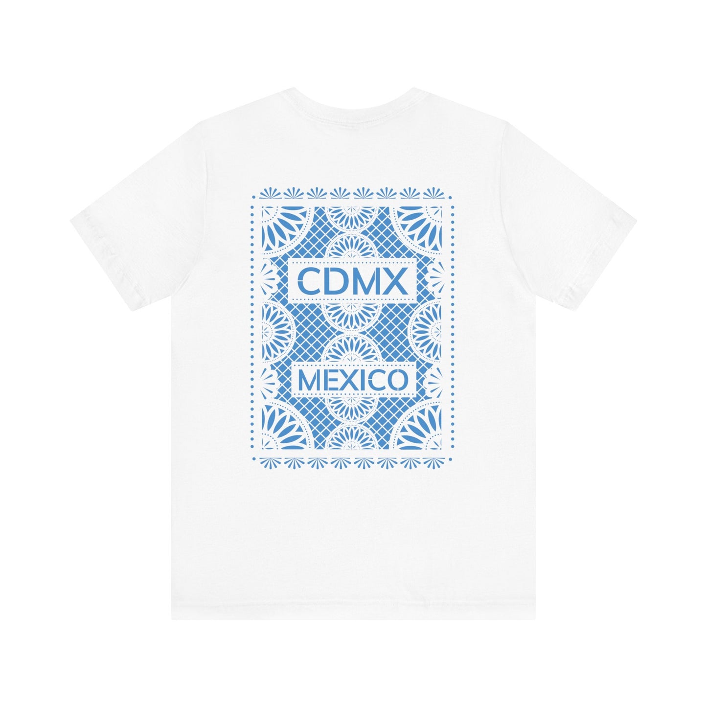 Papel Picado CDMX Mexico White TShirt Blue print