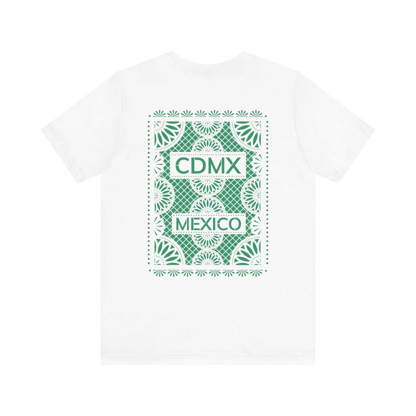 Papel Picado CDMX Mexico White TShirt Green Print