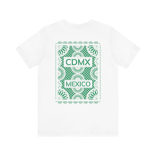 Papel Picado CDMX Mexico White TShirt Green Print